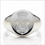 Chevalière personnalisée argent gravure héraldique – Ovale 14x16 mm