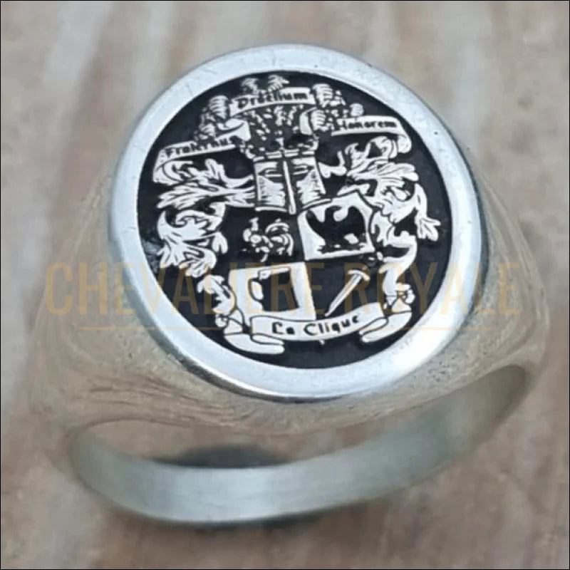 Chevalière personnalisée argent massif ovale classique d'Oxford