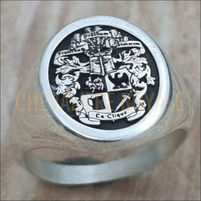 Chevalière personnalisée argent massif ovale classique d'Oxford