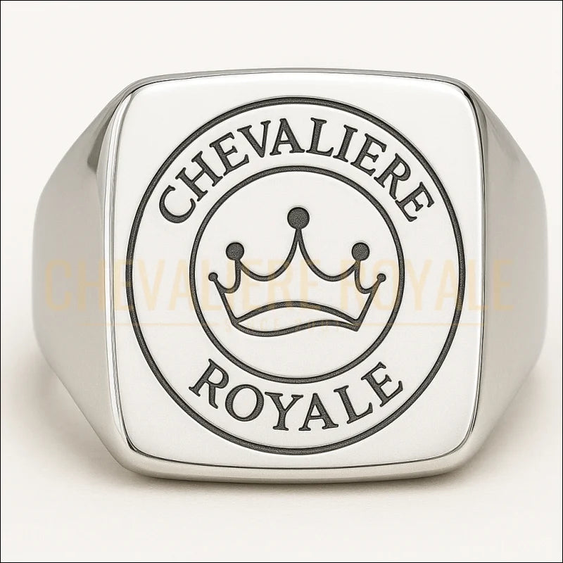 Chevalière personnalisée en argent massif – gravure