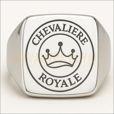 Chevalière personnalisée en argent massif – gravure