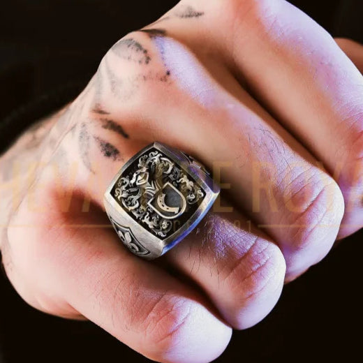 Chevalière Personnalisée  – Blason Familial - Conception 3D-chevaliere-royale