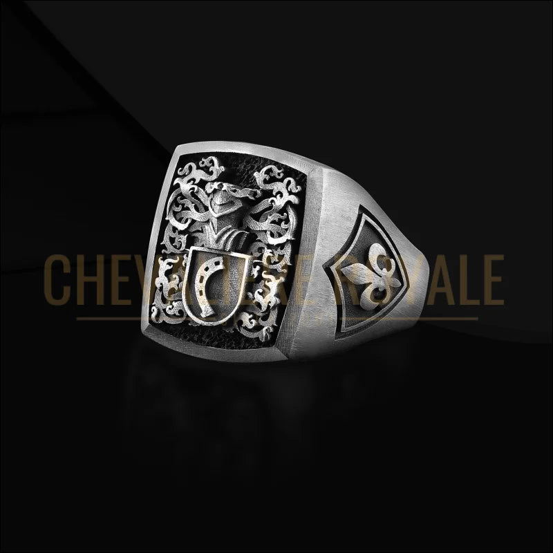 Chevalière Personnalisée  – Blason Familial - Conception en 3D-5974