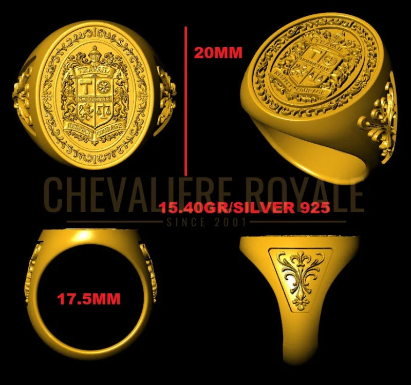 Chevalière personnalisée oxydé – gravure sculpturale