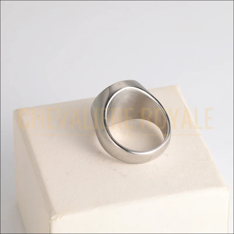 Chevalière Personnalisée Ronde – Gravure Initiale ou Photo sur Acier-45