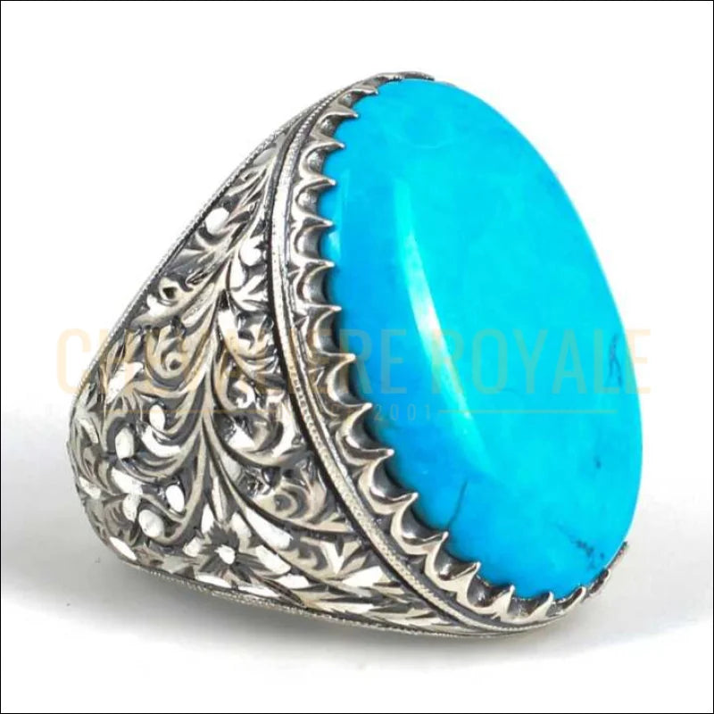 grosse-chevaliere-argent-bague-pierre-turquoise-pour-hommes-chevaliere-royale-