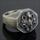 Chevalière Pieuvre en Argent Massif - Symbole de Mystère et d'Élégance
