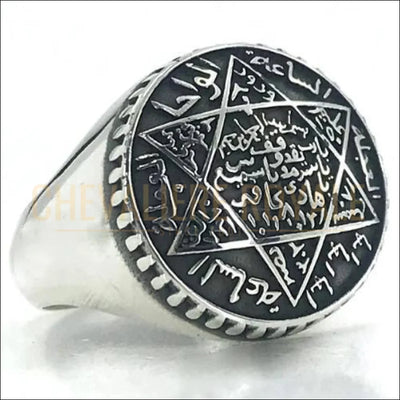 Chevaliere royale plein de secrets en argent Vintage King Salomon