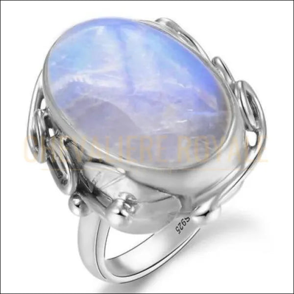 Chevalière pour femme avec la pierre de lune naturelle