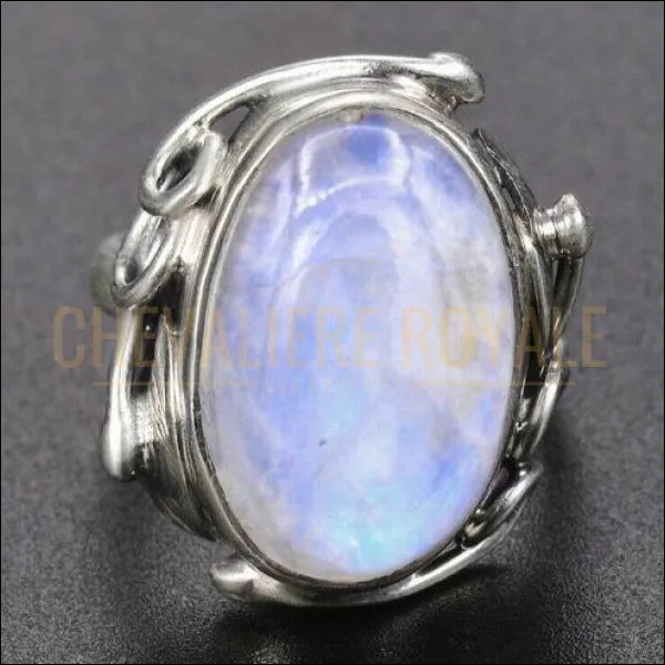 chevaliere argent pour femme pierre de lune 