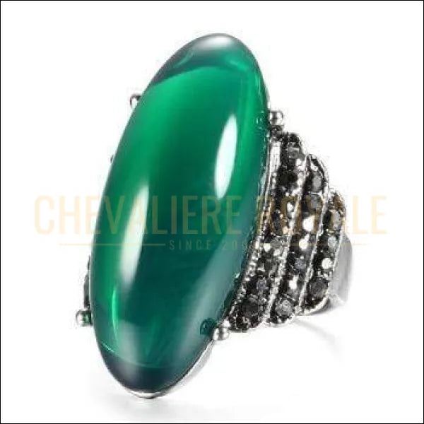 Chevaliere Royale : bague pour femme en alliage aspect allongé et ronde  bleu