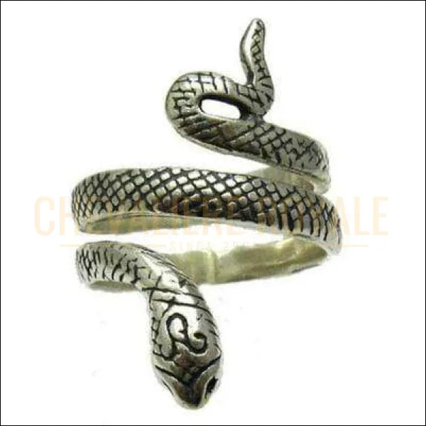 Chevalière pour femme en argent 925 en forme serpent de mer