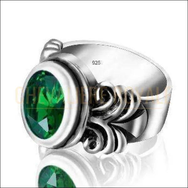 Chevalière pour femme en argent émeraude reflet paisible du vert bijou