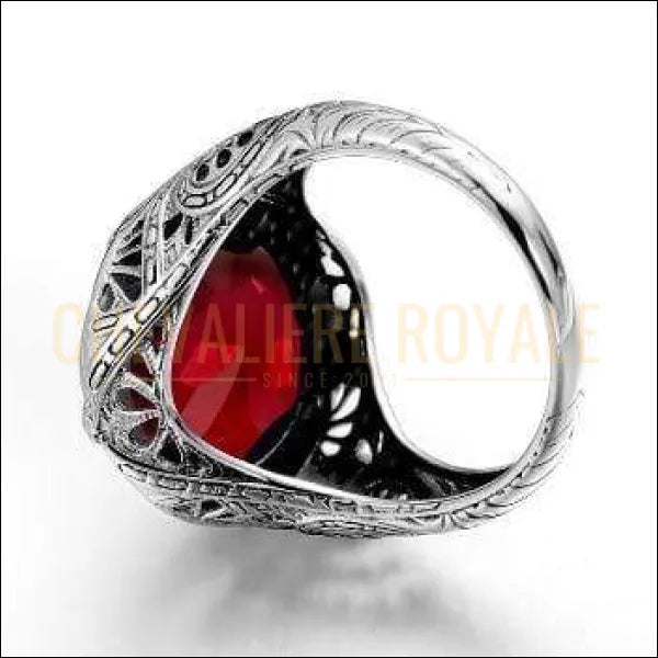 Chevalière pour femme en argent pierre rubis rouge bien raffinée rubis rouge