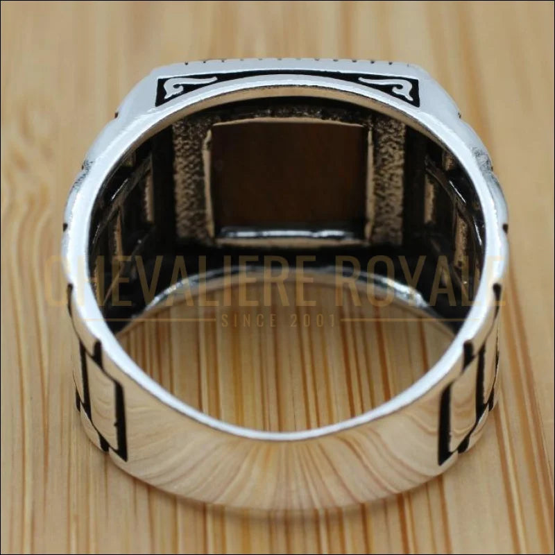 Chevalière pour homme argent avec de détails indigènes 