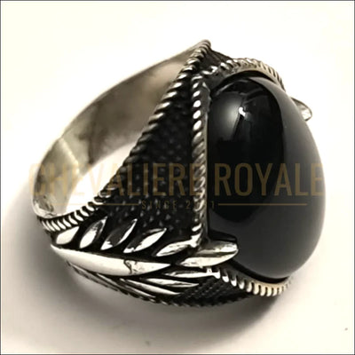 Chevalière pour homme argent la pierre de pensée positive