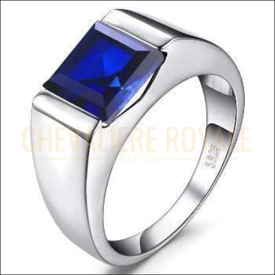 Chevalière pour homme argent pierre métaformique bleu