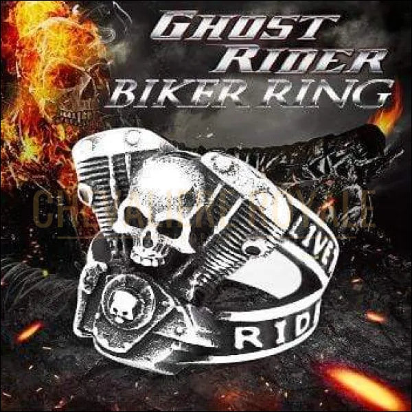 Chevaliere Royale - bague homme en acier biker " le motard c'est l'homme le vrai " tete d emort