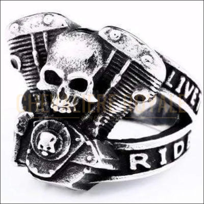 Chevaliere Royale - bague homme en acier biker 