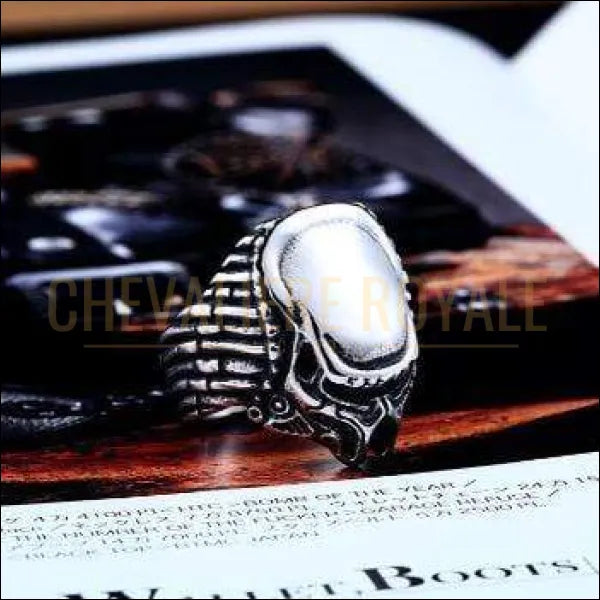 Chevalière pour homme en acier inoxydable style biker prédateur bague