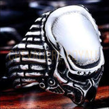 Chevalière pour homme en acier inoxydable style biker prédateur