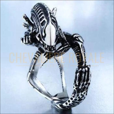 Chevalière pour homme en acier inoxydable the predator alien