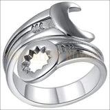 Chevalière pour homme en argent biker forme Clé Anglaise