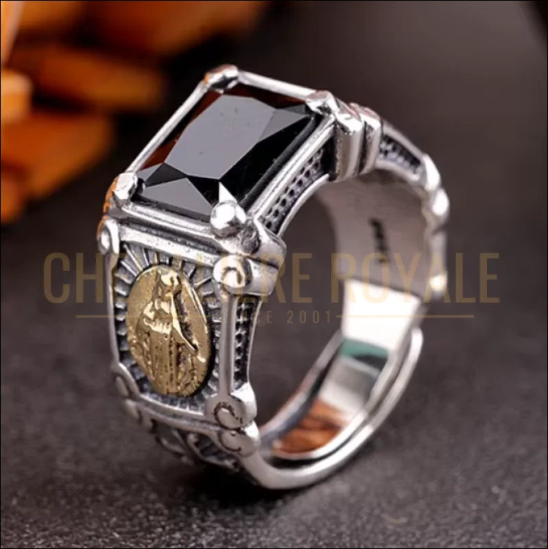 Chevalière pour homme en argent saint-esprit marie vierge