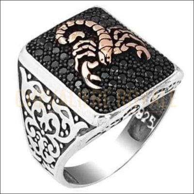 Chevalière pour homme en argent signe astrologique du scorpion - Chevalière Royale 