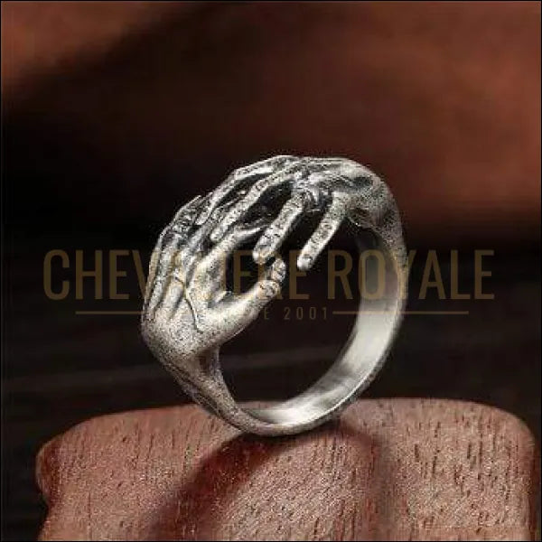 Chevalière pour homme et femme en argent gothique main zombie - Chevalière Royale 