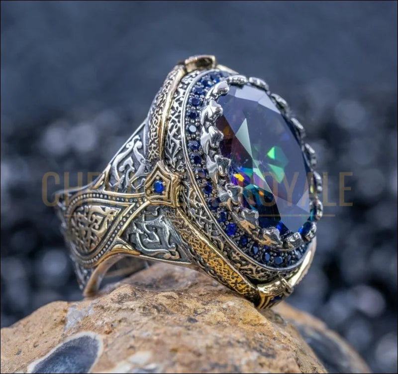 Chevalière en Argent pour Homme  Élégance Unique-Chevaleire Royale-25