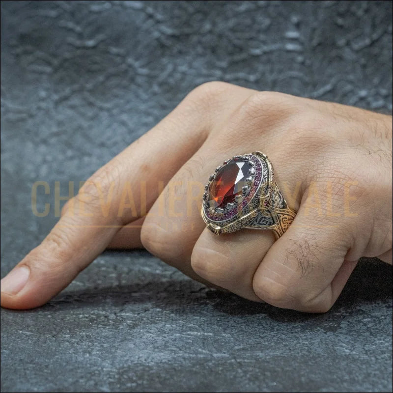 Chevalière en Argent pour Homme  Élégance Unique-Chevaleire Royale-934