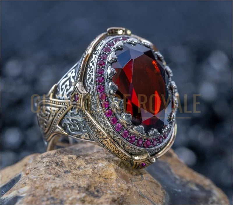 Chevalière en Argent pour Homme  Élégance Unique-Chevaleire Royale-9631