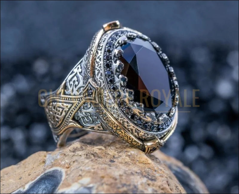 Chevalière en Argent pour Homme  Élégance Unique-Chevaleire Royale-564