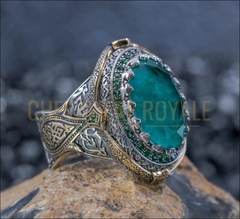 Chevalière en Argent pour Homme  Élégance Unique-Chevaleire Royale-82