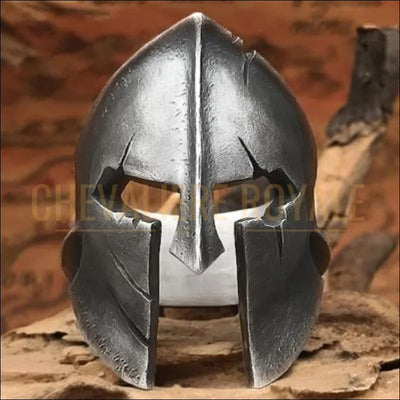 Chevalière pour hommes en acier casque classique spartiates - Chevalière Royale 