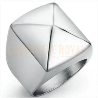 Chevaliere Royale-Bague pour hommes en acier figurée en pyramide Égyptienne