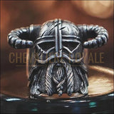 Chevalière pour hommes en acier inox légendaire du guerrier viking