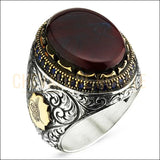 Chevalière pour hommes en argent agate union parfaite