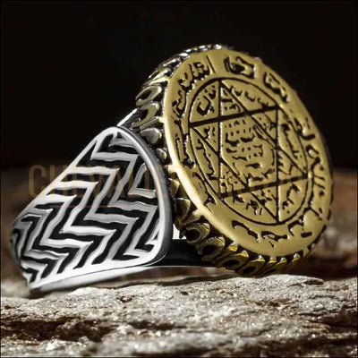 Chevalière pour hommes en argent artisanale l'anneau du pêcheur