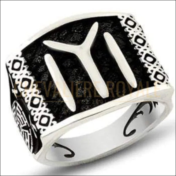 Chevalière pour hommes en argent style ottoman la tribu KAYI - Chevalière Royale 