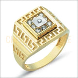 Chevalière pour hommes or massif 14K lignes moderne et masculin