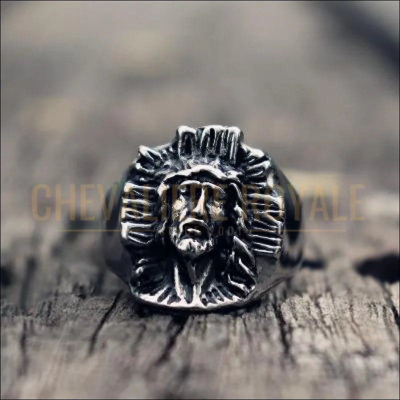 Chevalieres royale religieuse Christ fils de Dieu pour hommes acier 