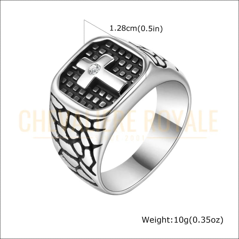 Bague-Croix-pour-Hommes-Chevaliere-Royale
