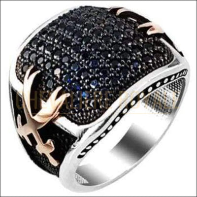 Chevalière Royale Pour Homme En Argent Motif Sabre (Zulfikar) - Chevalière Royale 