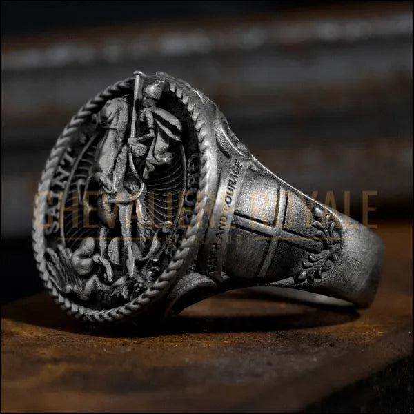 Chevalière Hommes- St Georges et le Dragon |  CHEVALIERE ROYALE-1
