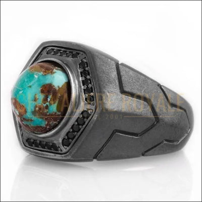 Chevalière sertie de pierre turquoise offre exclusivité et style