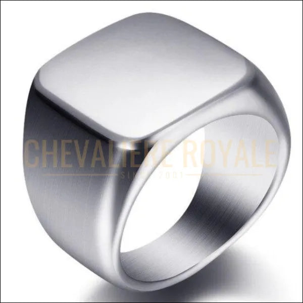 Chevaliere Royale - Bague simple pour hommes en acier inoxydable personnalisable  lettre R 