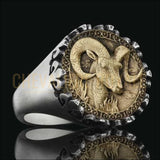 Chevalière Tête de Bélier Argent Massif – Une Bague Unique