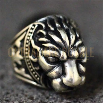 Chevalière homme argent conception de la tête de lion fait main